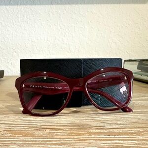 PRADA burgundy eyeglasses